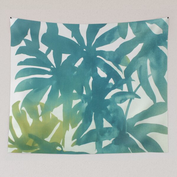 Item preview, Tropical Leaf Silhouettes in Teal Green designed and sold by trajeado14.