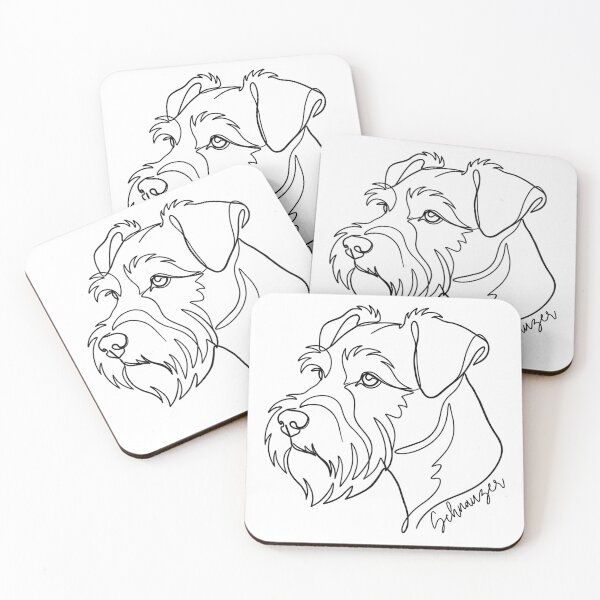Item preview, Minimalist Miniature Schnauzer Dog Line Art Portrait designed and sold by ZoesPlace.