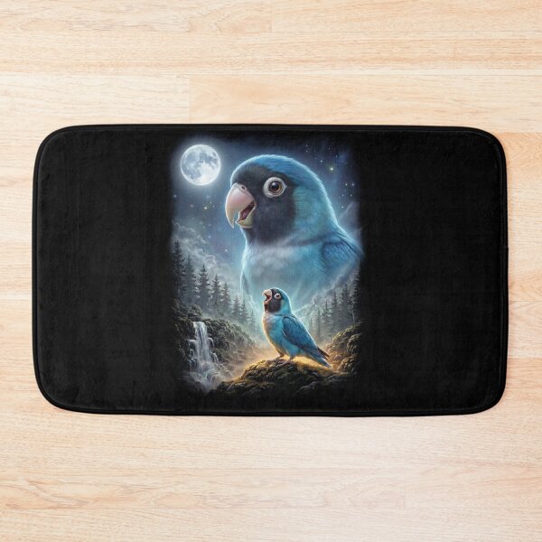 Item preview, Funny Blue Masked Lovebird Howling Moon Art Parrot Lover designed and sold by DoodleTortle.