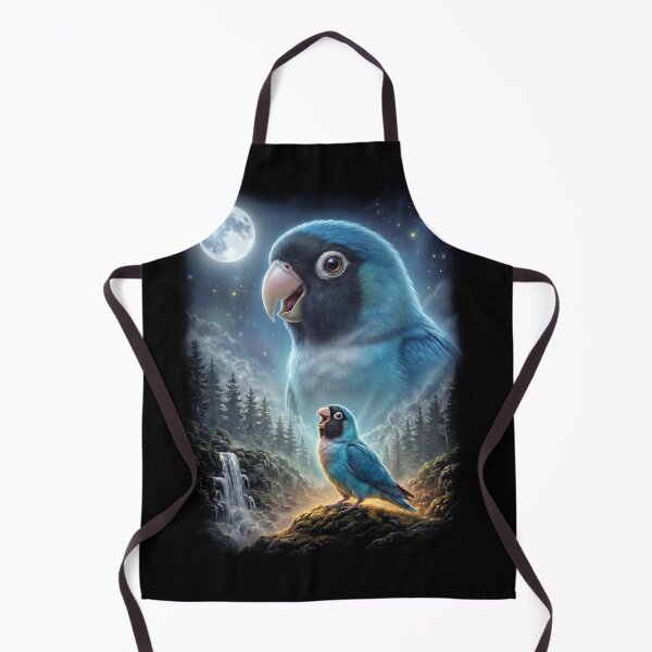 Item preview, Funny Blue Masked Lovebird Howling Moon Art Parrot Lover designed and sold by DoodleTortle.
