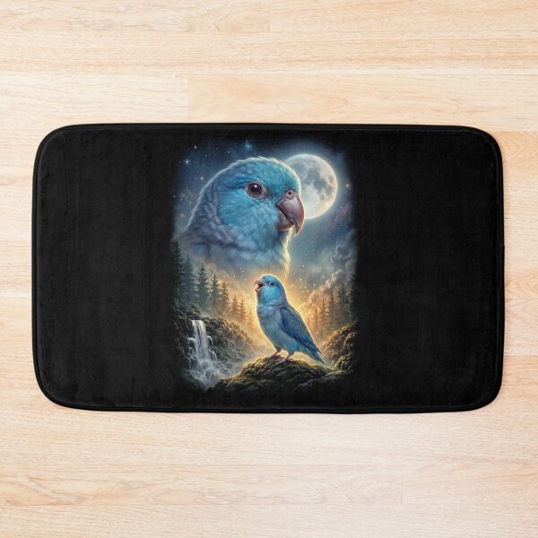 Item preview, Funny Blue Parrotlet Howling Moon Art Parrot Lover designed and sold by DoodleTortle.