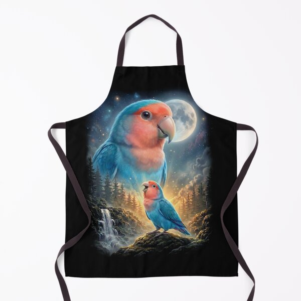 Item preview, Funny Blue Peach Faced Lovebird Howling Moon Art Parrot Lover designed and sold by DoodleTortle.