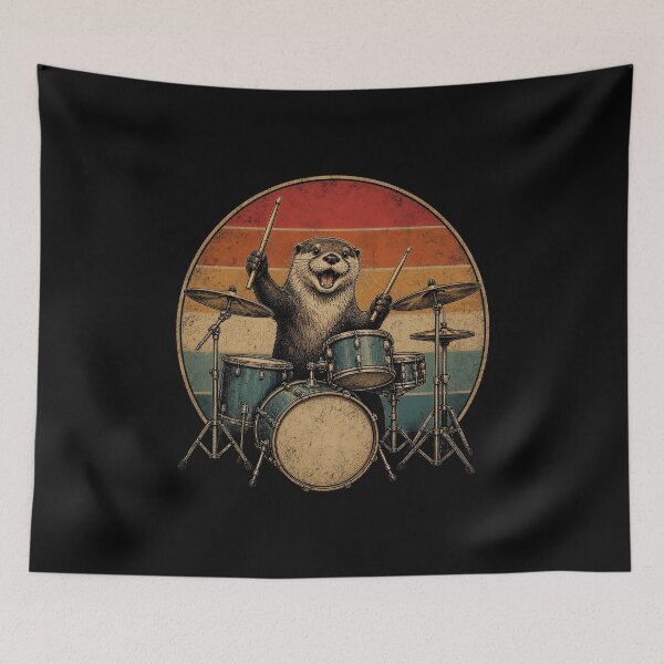 Item preview, Otter Drummer Rock designed and sold by zoes-ink.