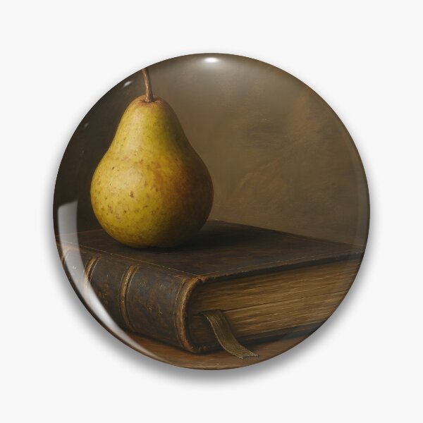 Item preview, Special Walnut Wood Still Life with Pear and Book designed and sold by Glitchart66.