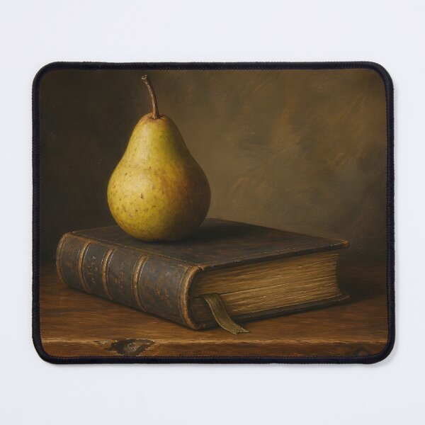 Item preview, Special Walnut Wood Still Life with Pear and Book designed and sold by Glitchart66.