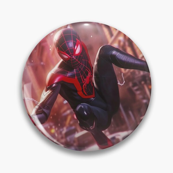 Item preview, Black Red Spider Hero Swinging Through City | Cyber Spider Fan Art | Urban Superhero Action Illustration designed and sold by amareshdas008.