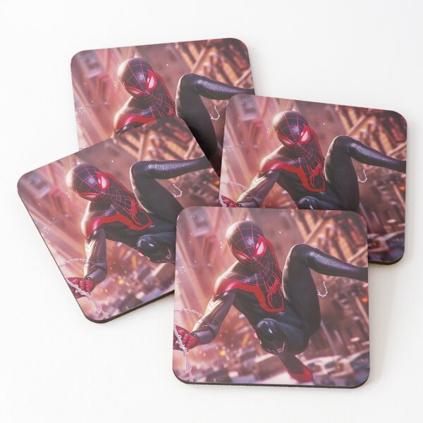 Item preview, Black Red Spider Hero Swinging Through City | Cyber Spider Fan Art | Urban Superhero Action Illustration designed and sold by amareshdas008.