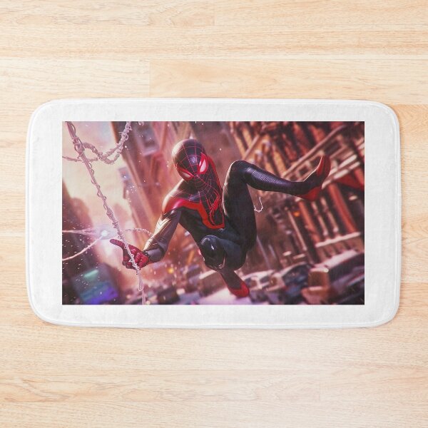 Item preview, Black Red Spider Hero Swinging Through City | Cyber Spider Fan Art | Urban Superhero Action Illustration designed and sold by amareshdas008.