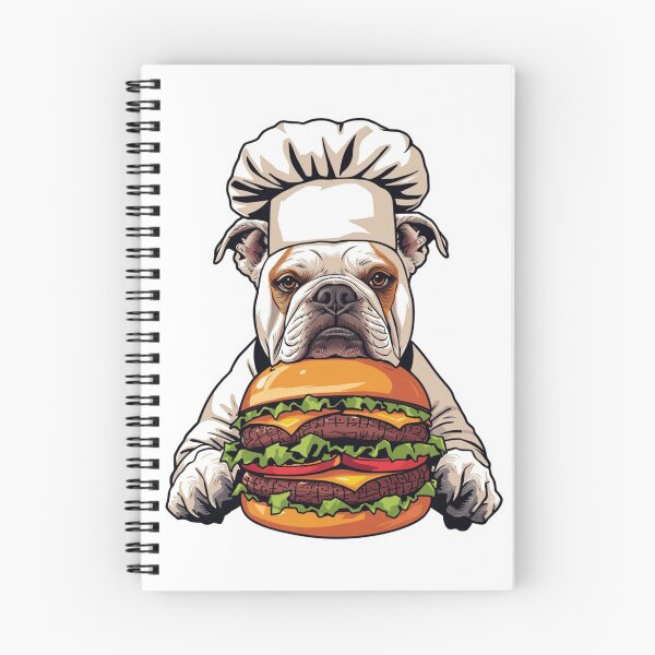 Item preview, Grumpy Bulldog Chef Burger Funny Food Art Print designed and sold by Sky-bully.