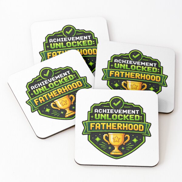 Item preview, Achievement Unlocked Fatherhood Gamer Dad Pixel Trophy Sticker designed and sold by FestivityFinds.