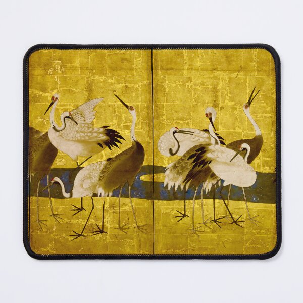 Item preview, Japanese Gold Screen with Cranes and Pine designed and sold by Vicky Brago-Mitchell®.
