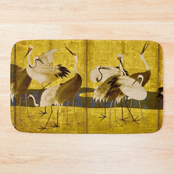 Item preview, Japanese Gold Screen with Cranes and Pine designed and sold by Vicky Brago-Mitchell®.