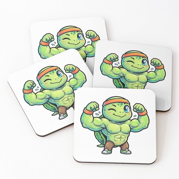 Item preview, Macho Turtle Cute Flexing designed and sold by DuckOddity.