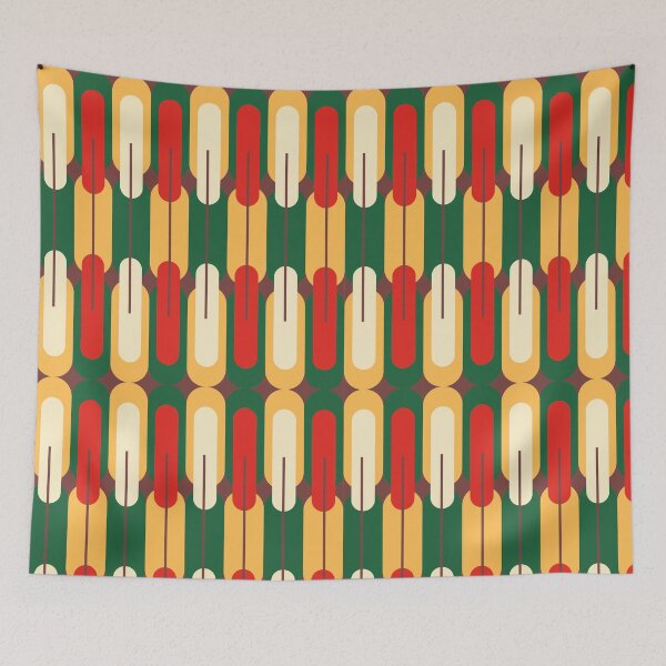 Item preview, Retro Pop 70s Geometric Pillars - Vibrant Mid Century Modern Pattern designed and sold by Luckymoon2000.
