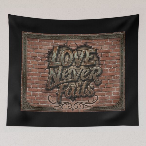 Item preview, Love Never Fails Steampunk Art: Industrial Brick Wall & Gears Mural designed and sold by KabronX.