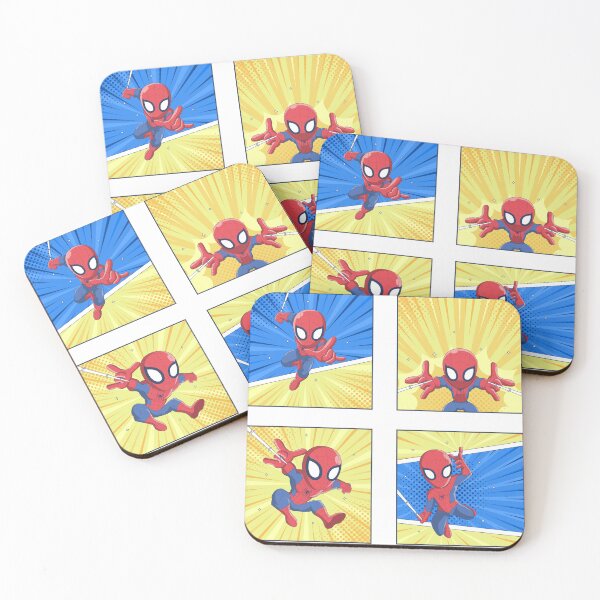 Item preview, Cute Web Hero Comic Panels | Chibi Superhero Action Set | Kids Cartoon Wall Art & Sticker Design designed and sold by amareshdas008.