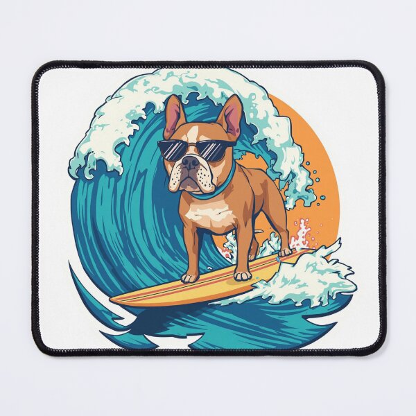 Item preview, Surf Bulldog French Dog Surfer Beach Summer Art Print designed and sold by Sky-bully.