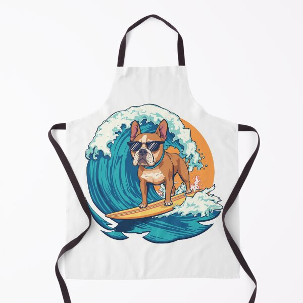 Item preview, Surf Bulldog French Dog Surfer Beach Summer Art Print designed and sold by Sky-bully.