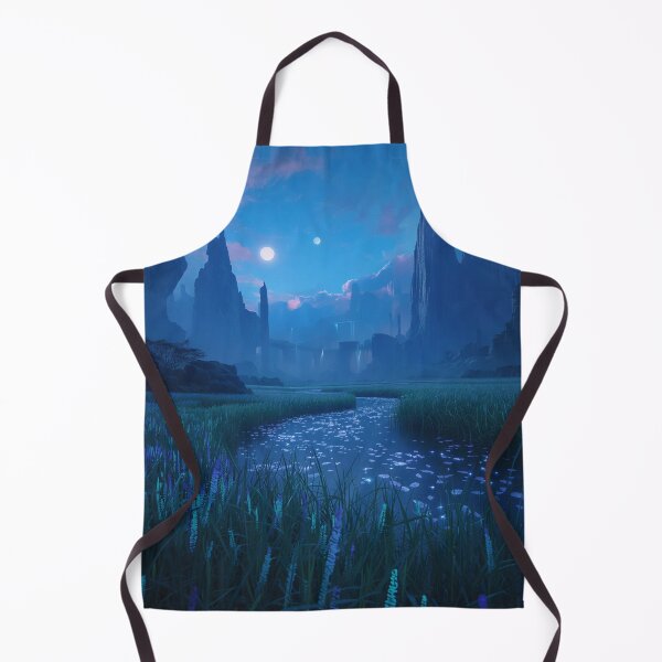 Item preview, Bioluminescent Alien Valley Fantasy Sci-Fi Landscape with Floating Mountains designed and sold by Luminous Wilds.