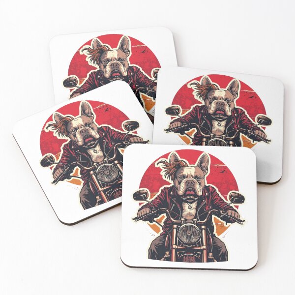 Item preview, Punk Bulldog Biker Motorcycle Retro Art Print designed and sold by Sky-bully.
