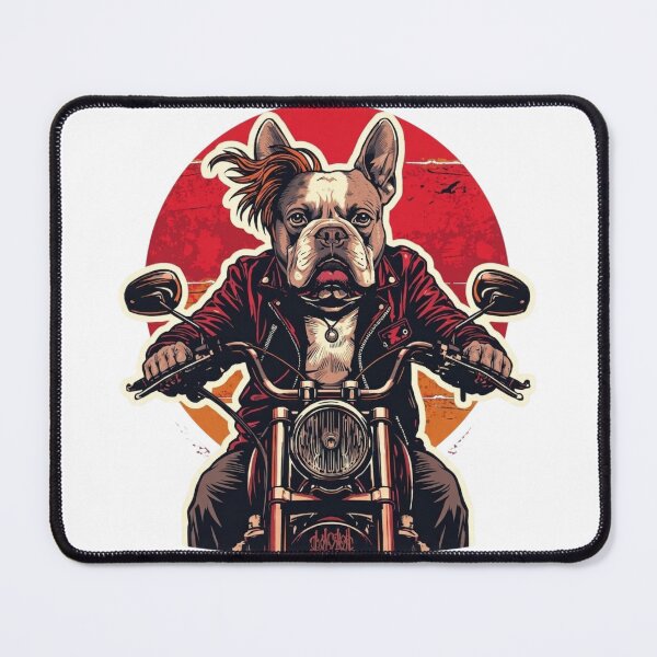 Item preview, Punk Bulldog Biker Motorcycle Retro Art Print designed and sold by Sky-bully.