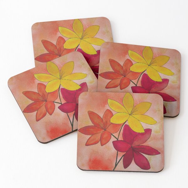 Item preview, Simple coloured flowers designed and sold by Bold Colour Art.