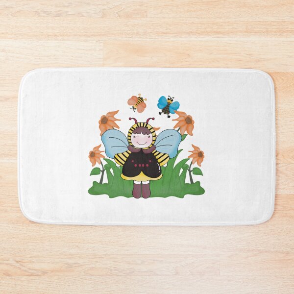 Item preview, Spring Bee Girl Cute Character With Sunflowers Art designed and sold by LittleHugHouse.