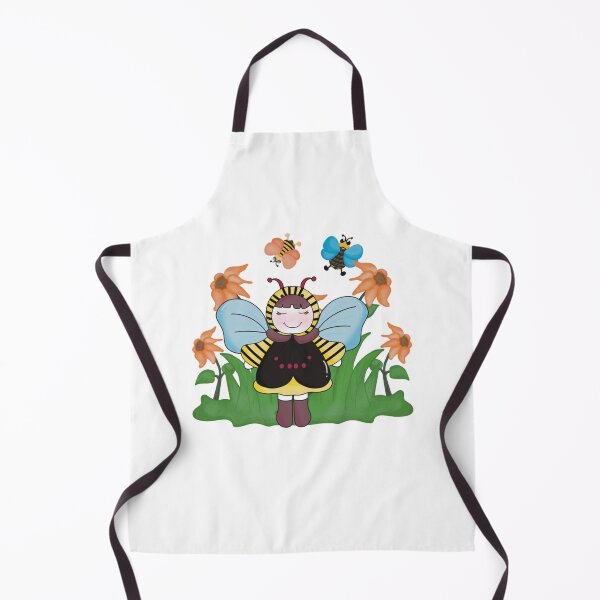 Item preview, Spring Bee Girl Cute Character With Sunflowers Art designed and sold by LittleHugHouse.