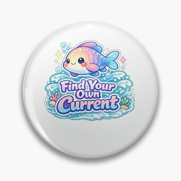 Item preview, Find Your Own Path Fish Sticker | Cute Kawaii Motivation designed and sold by CutePrintCorner.