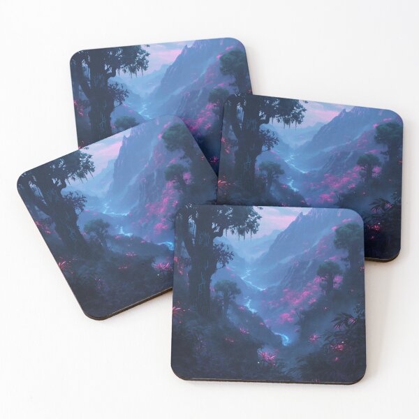 Item preview, Bioluminescent Alien Jungle Valley Fantasy Sci-Fi Landscape designed and sold by Luminous Wilds.