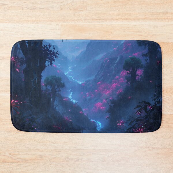Item preview, Bioluminescent Alien Jungle Valley Fantasy Sci-Fi Landscape designed and sold by Luminous Wilds.