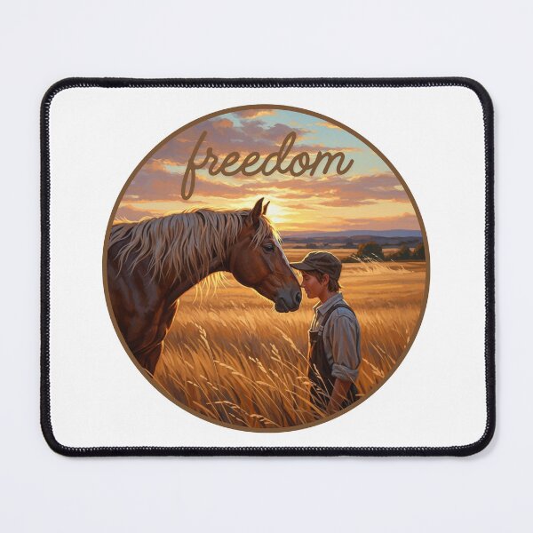 Item preview, Freedom: Vintage Boy and Horse Sunset Field designed and sold by InfinitePawBond.