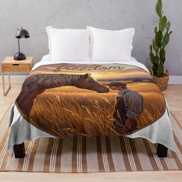 Item preview, Freedom: Vintage Boy and Horse Sunset Field designed and sold by InfinitePawBond.