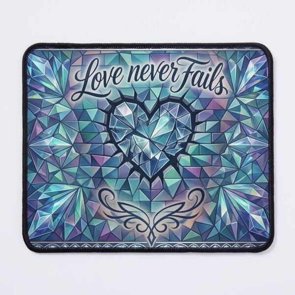 Item preview, Love Never Fails Crystal Heart Art: Blue & Purple Geometric Prism Mural designed and sold by KabronX.