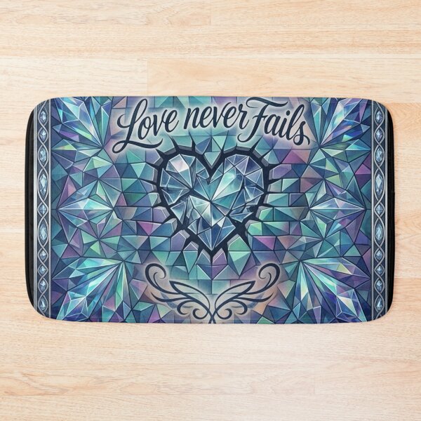 Item preview, Love Never Fails Crystal Heart Art: Blue & Purple Geometric Prism Mural designed and sold by KabronX.