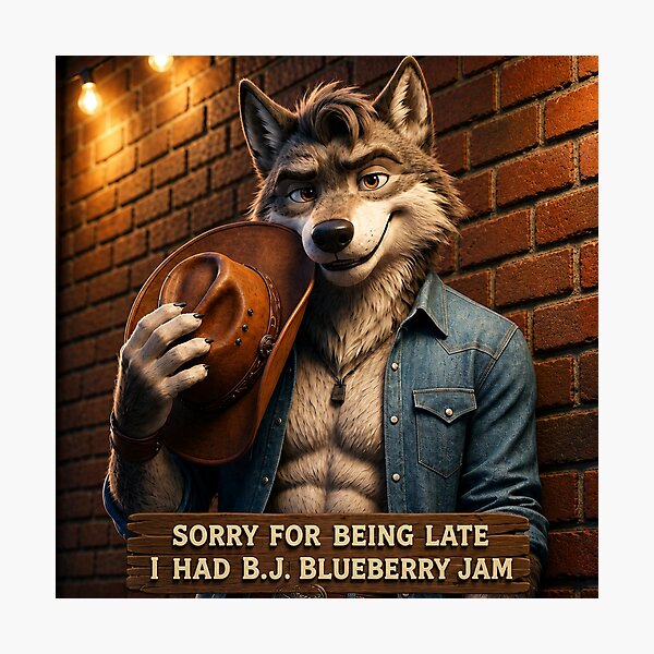 Item preview, Sorry For Being Late I Had B.J "Blueberry Jam" Ironic Sigma Alpha Wolf Brainrot designed and sold by ArtyLify.