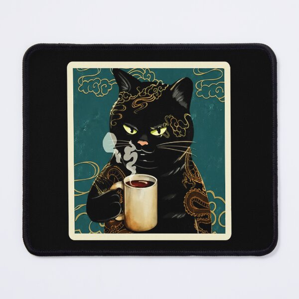 Item preview, Black Cat Tea Mood Art Print designed and sold by JordynLadukeg65.