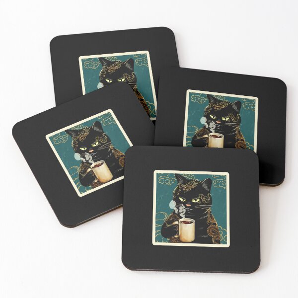Item preview, Black Cat Tea Mood Art Print designed and sold by JordynLadukeg65.