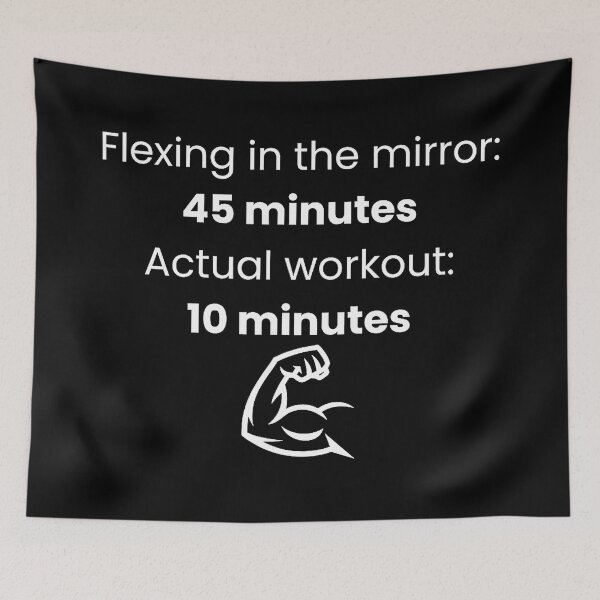 Item preview, Flexing in the Mirror 45 Minutes Gym Humor Quote designed and sold by eliramaison.