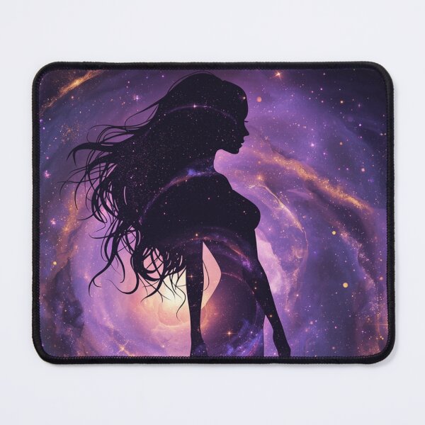 Item preview, Cosmic Goddess - Celestial Woman Silhouette in Purple Galaxy Nebula designed and sold by UnRealS.