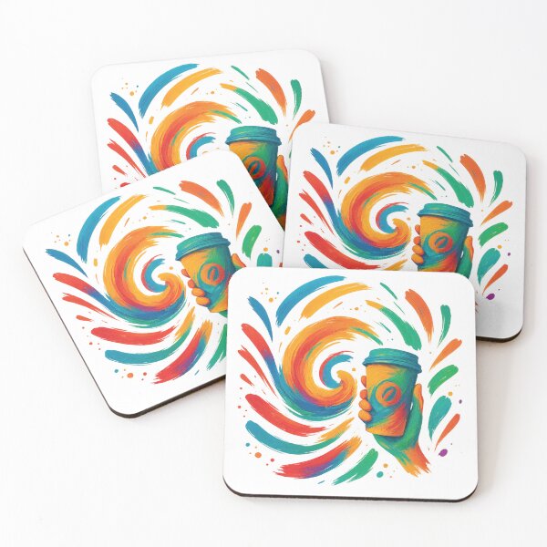 Item preview, Abstract Oil Painting Coffee Cup Energy Swirl designed and sold by tineldesign.