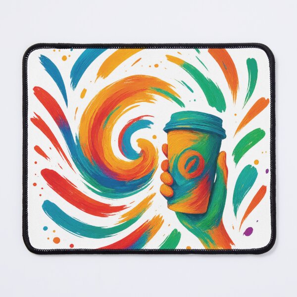 Item preview, Abstract Oil Painting Coffee Cup Energy Swirl designed and sold by tineldesign.