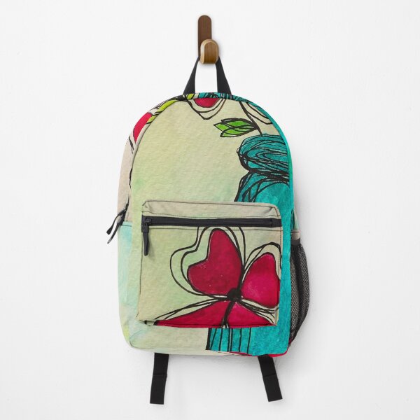Item preview, Red flower in a blue vase designed and sold by Bold Colour Art.