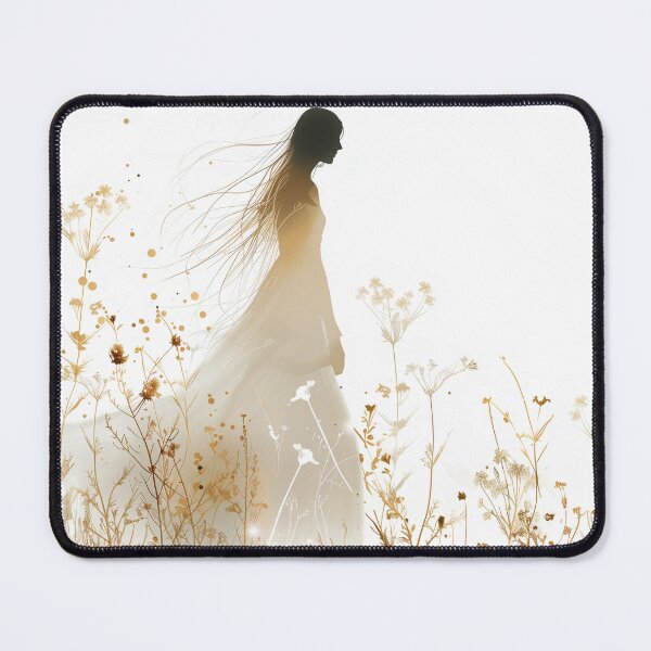 Item preview, Minimalist Watercolor Woman Silhouette In Golden Wildflowers designed and sold by solynneart.