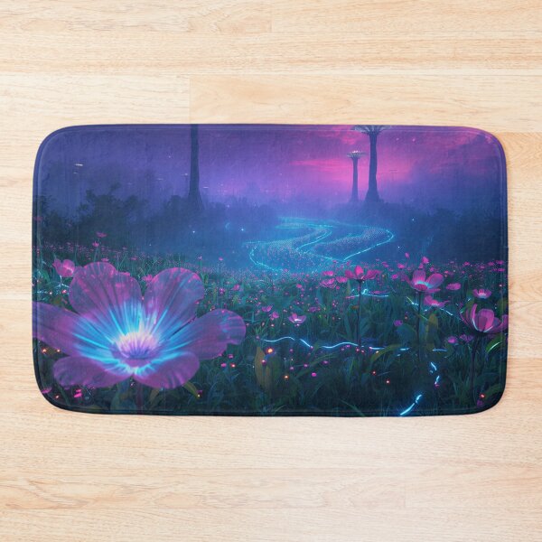 Item preview, Bioluminescent Alien Flower Meadow in Cinematic Fantasy Sci Fi Landscape designed and sold by Luminous Wilds.