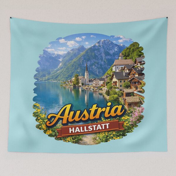 Item preview, Austria Hallstatt - Alpine Village, Lake & Mountain designed and sold by Myra365Art.