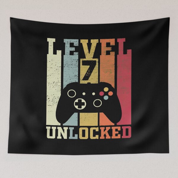 Item preview, Level 7 Unlocked Birthday Video Game Controller Tee designed and sold by OlyvieArt.