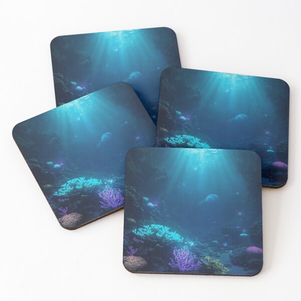 Item preview, Glowing Alien Ocean Reef with Bioluminescent Creatures Cinematic Depth designed and sold by Luminous Wilds.