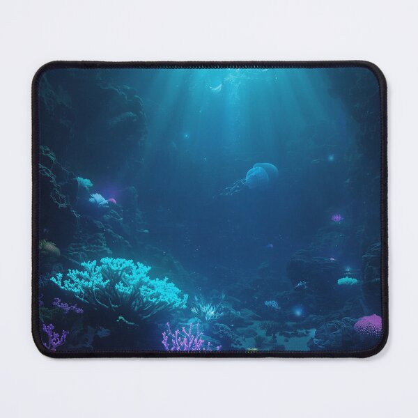 Item preview, Glowing Alien Ocean Reef with Bioluminescent Creatures Cinematic Depth designed and sold by Luminous Wilds.
