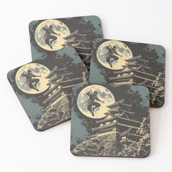 Item preview, A Japanese ninja sneaking into a castle at night designed and sold by whiteblackcat.